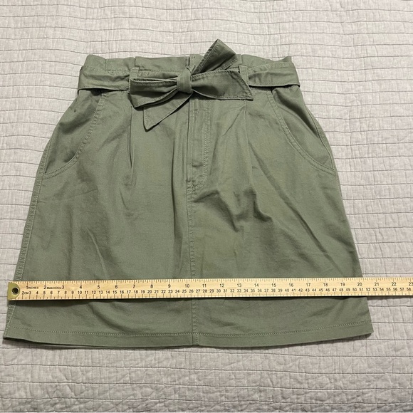 Loft Olive Green Tie Waist Pocket Skirt Style 585866 Size 4 - Picture 6 of 8